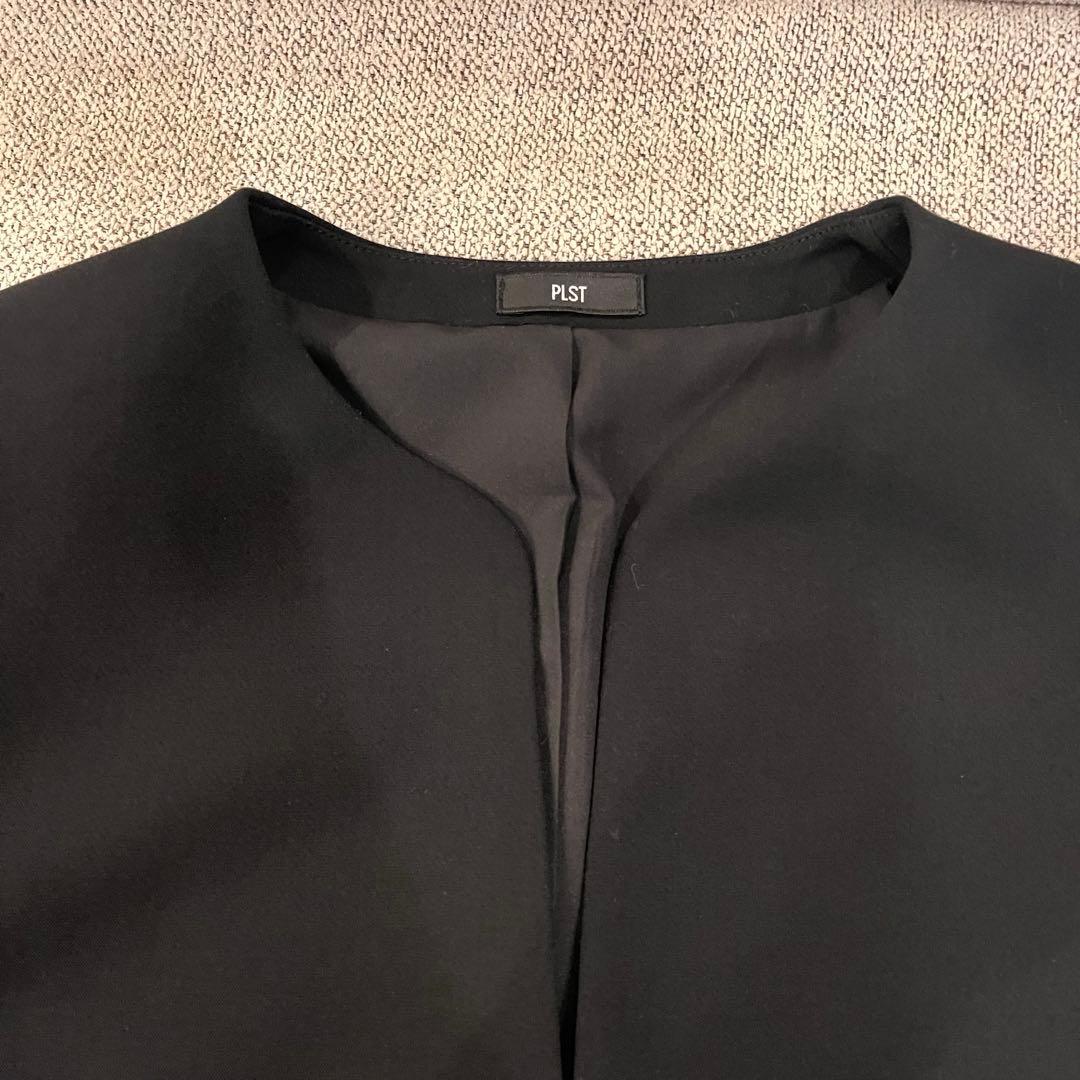 PLST プラステ ウォームリザーブペプラムジャケット ブラック Sサイズ