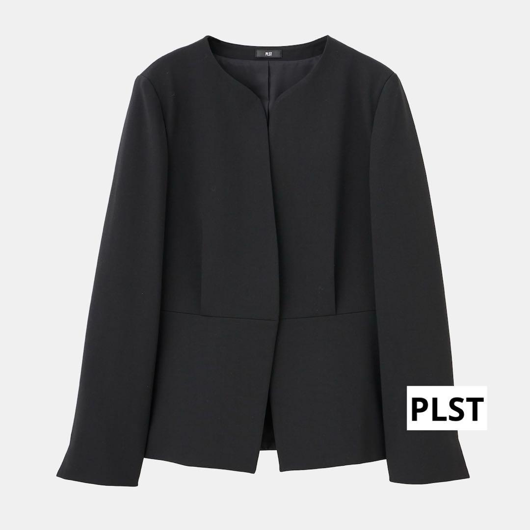 PLST プラステ ウォームリザーブペプラムジャケット ブラック Sサイズ