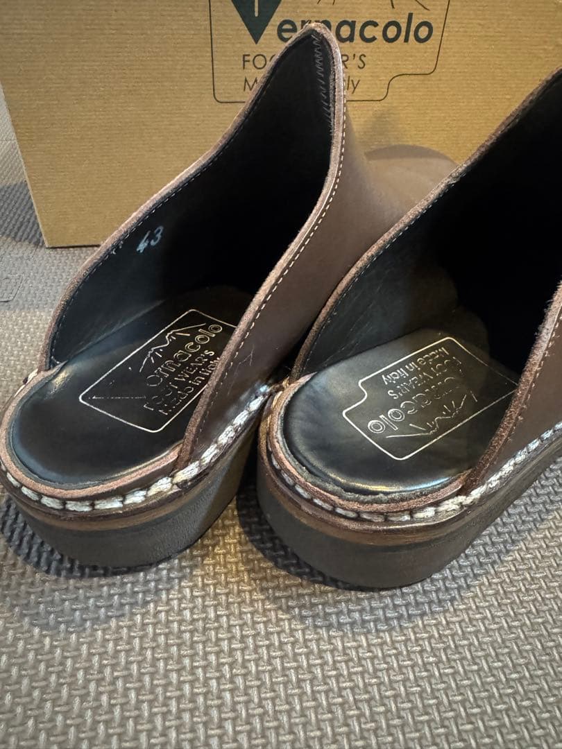 vernacolo レザー サボサンダル 43 こげ茶