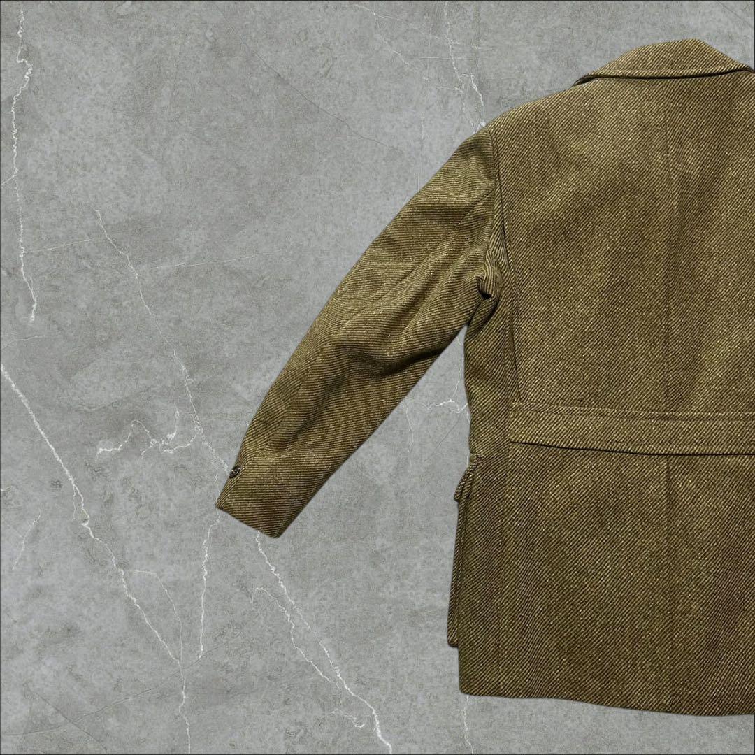 70s80sWeatherCoatウールツイードハンティングジャケットUSA生地