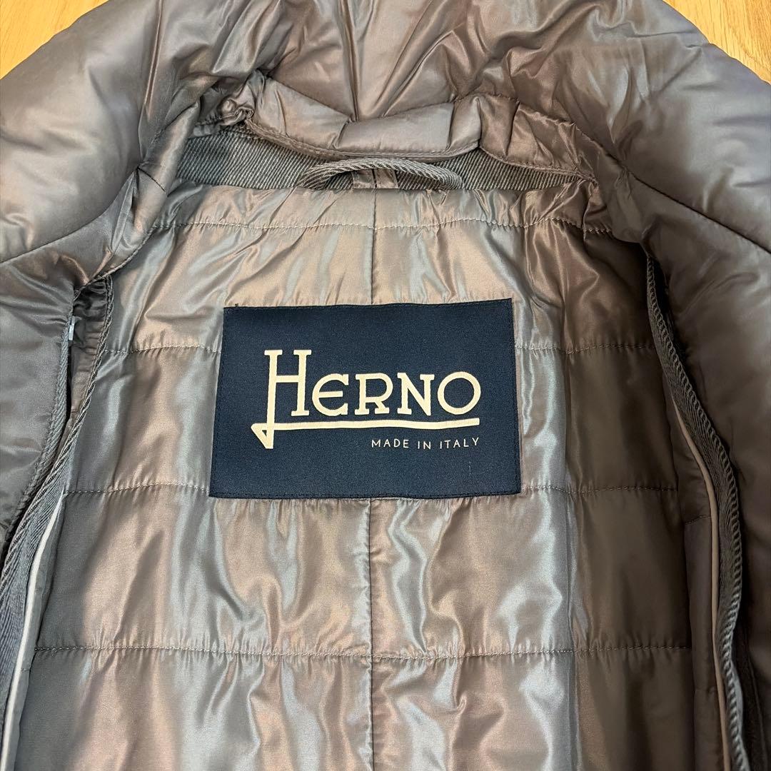 Herno グレー チェスターコート ロロピアーナ　ダウンライナー付き