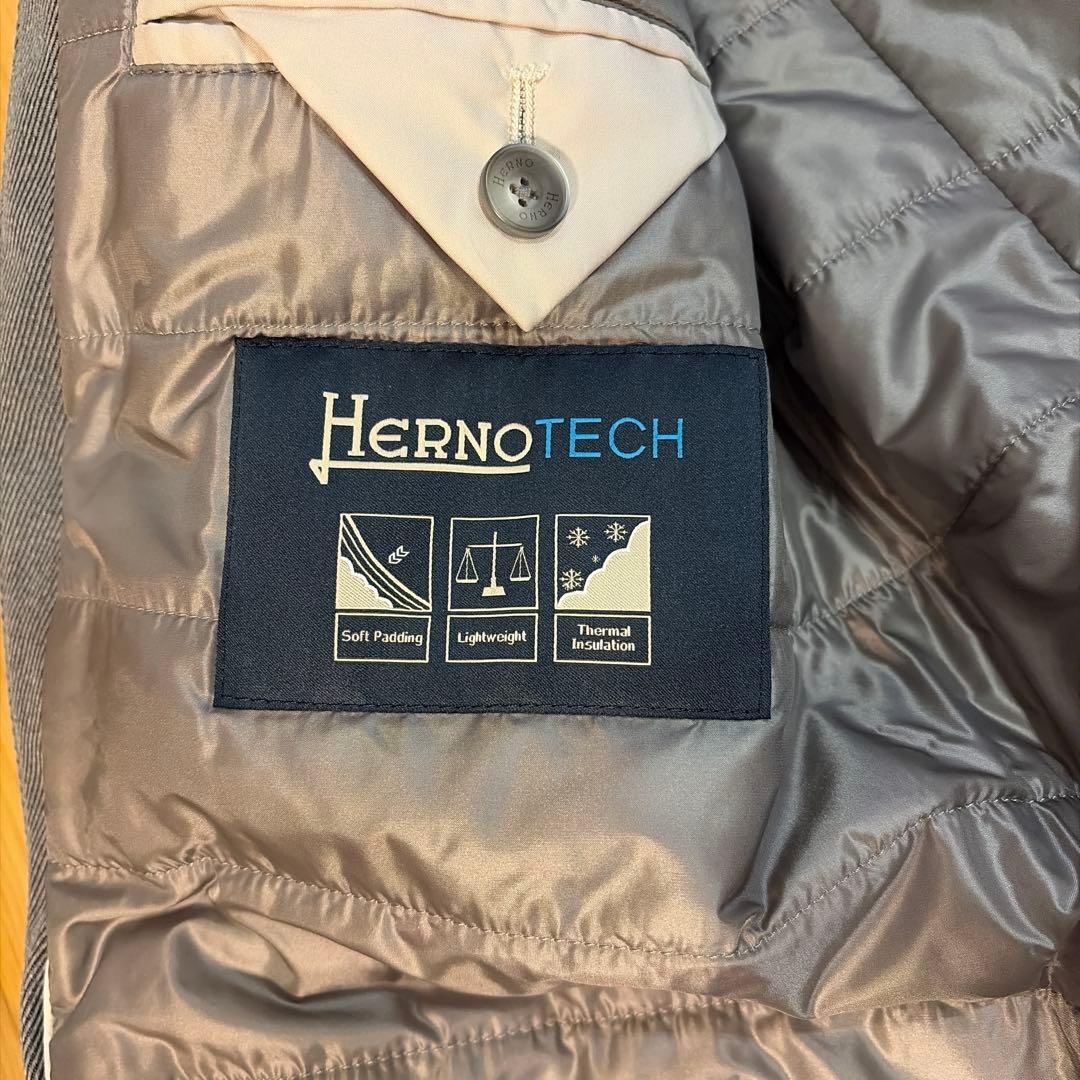 Herno グレー チェスターコート ロロピアーナ　ダウンライナー付き