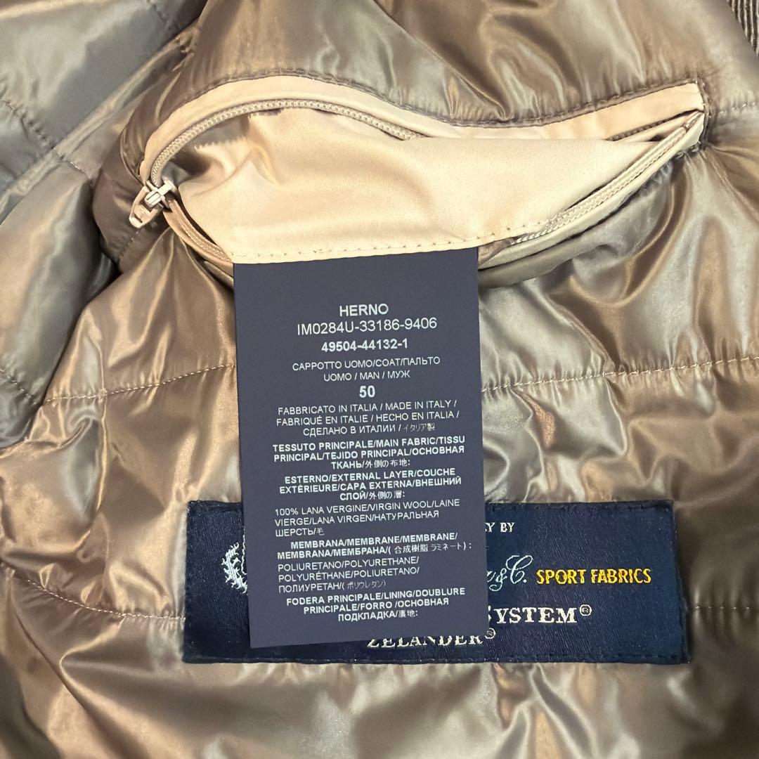 Herno グレー チェスターコート ロロピアーナ　ダウンライナー付き