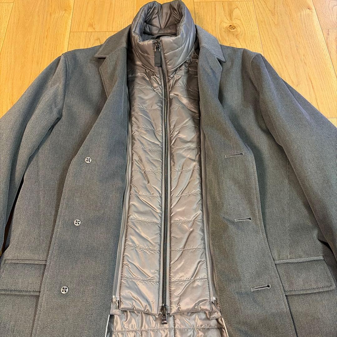 Herno グレー チェスターコート ロロピアーナ　ダウンライナー付き