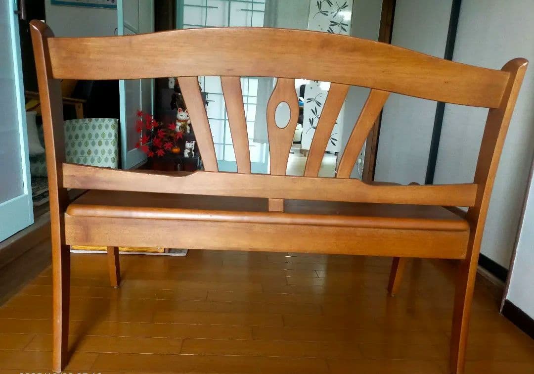 木製二人掛けベンチ ブラウン