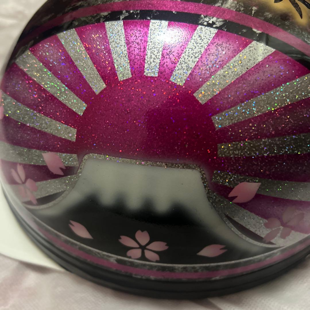 カスタムコルク半　Candyピンク　七色ラメ　蝶塗装