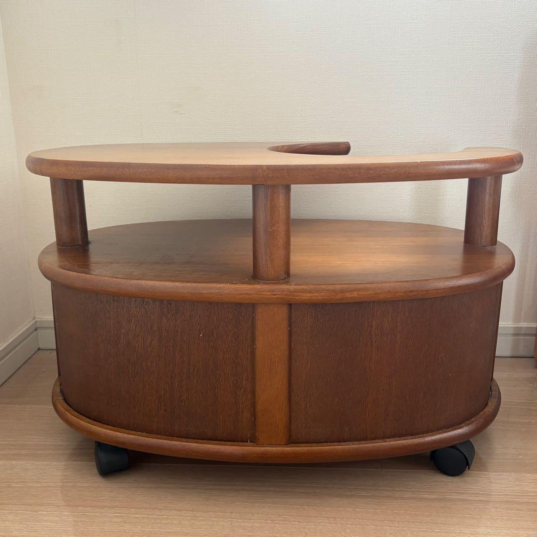 木製ローテーブル キャスター付き アンティーク レトロ