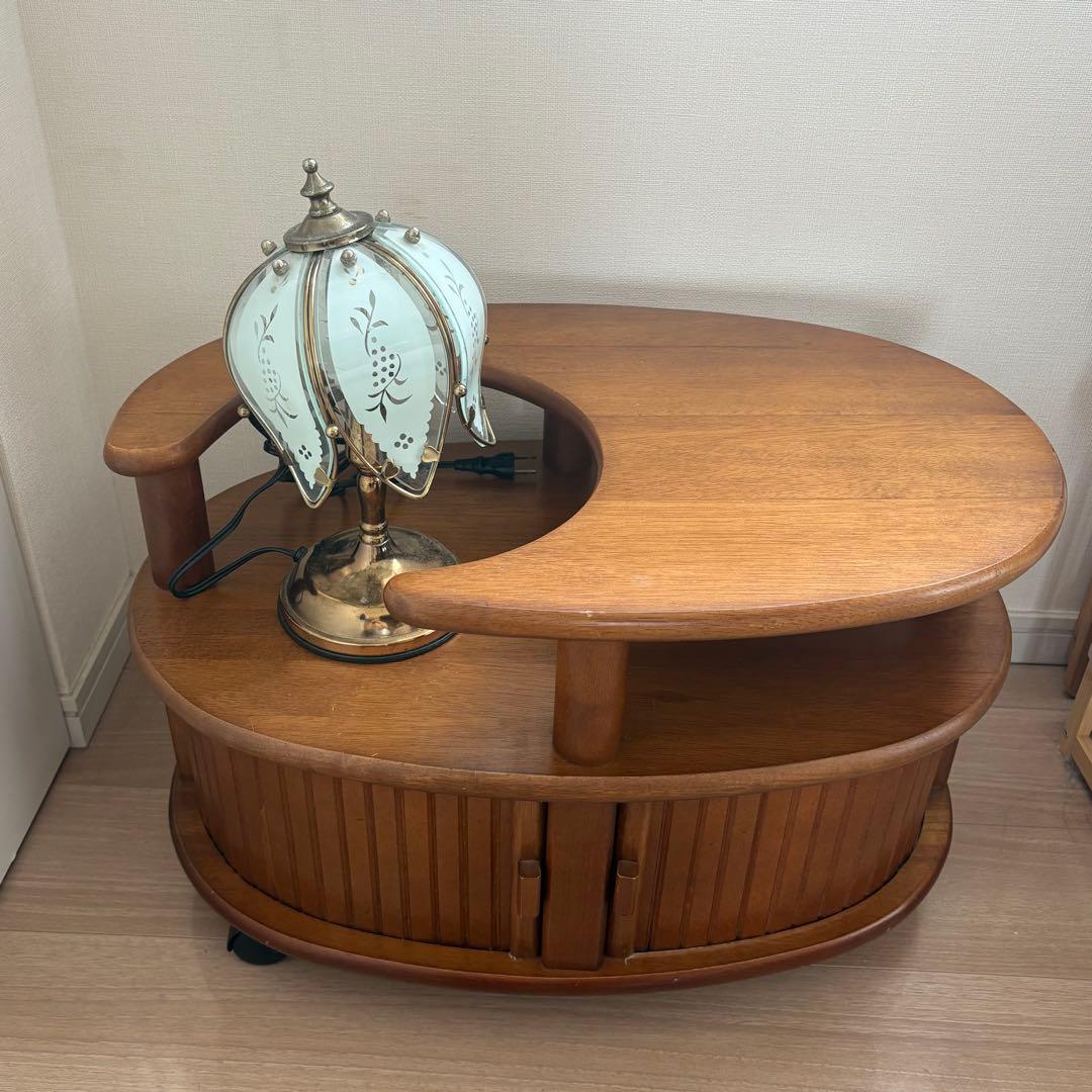 木製ローテーブル キャスター付き アンティーク レトロ