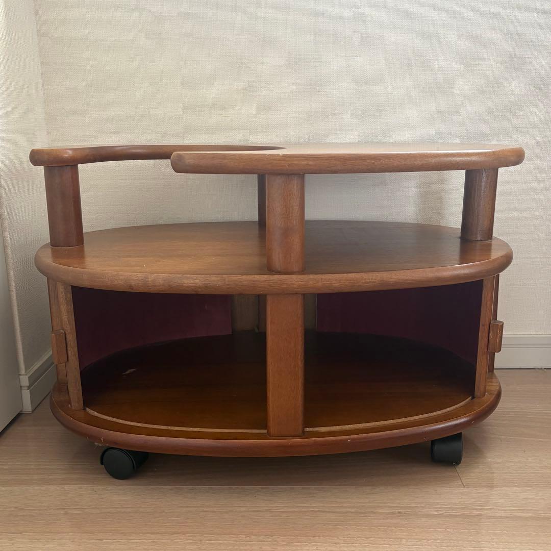 木製ローテーブル キャスター付き アンティーク レトロ