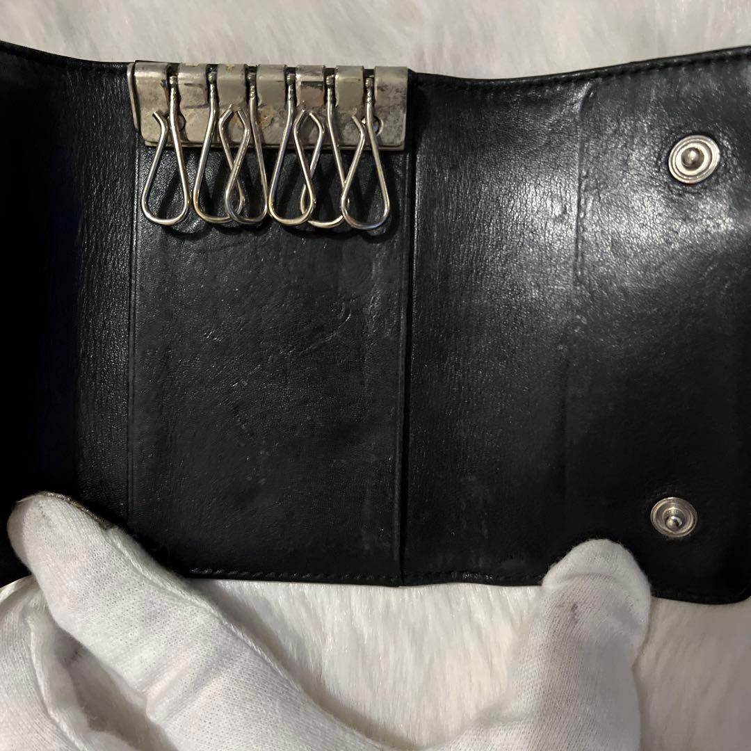 シャネル　エナメル　カメリア　キーケース ブラック