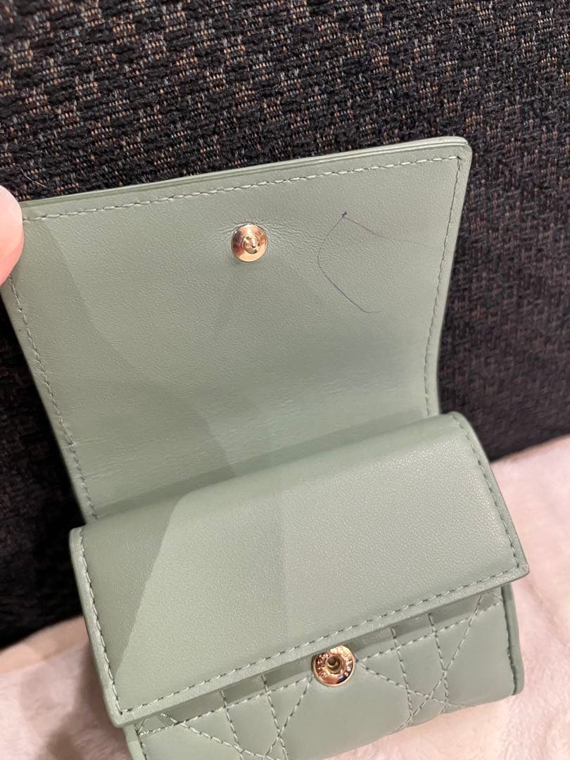 M*a様 レディーディオール　ロータスウォレット　グリーンレザー