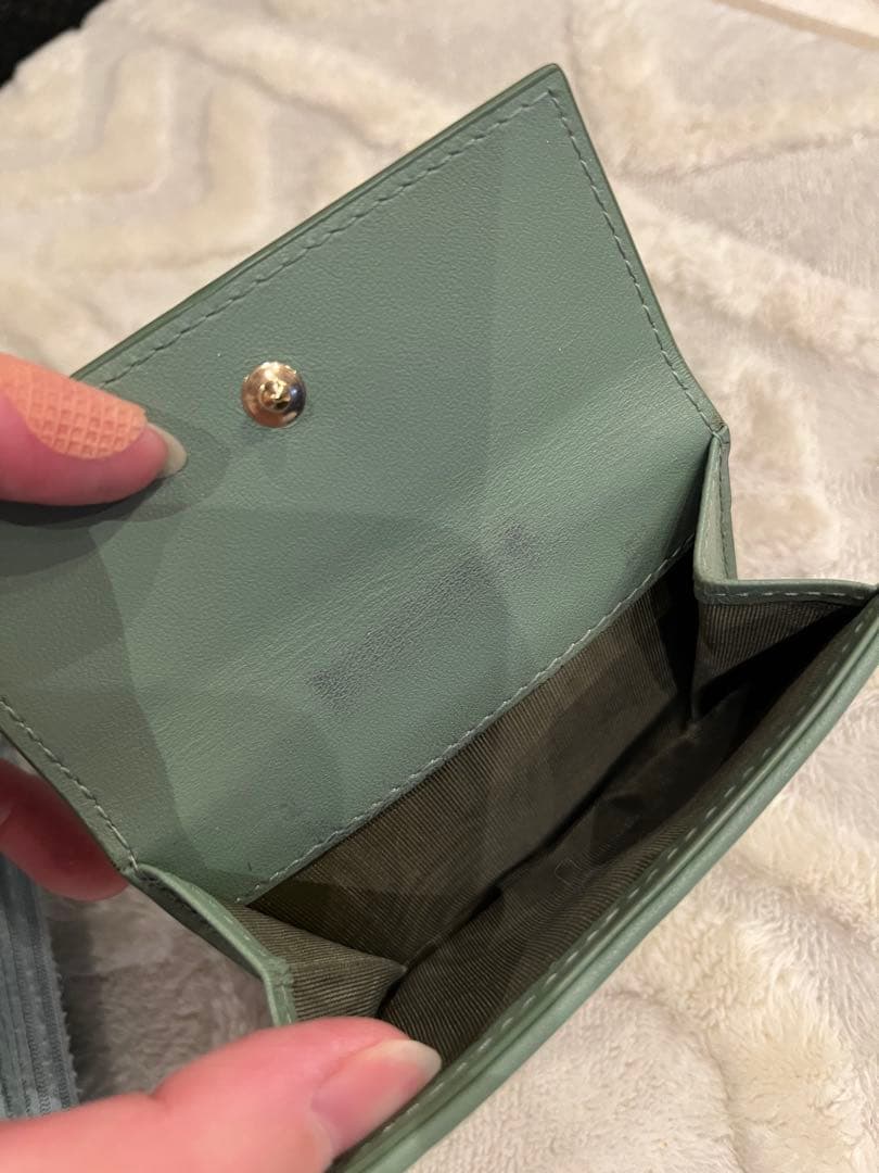 M*a様 レディーディオール　ロータスウォレット　グリーンレザー