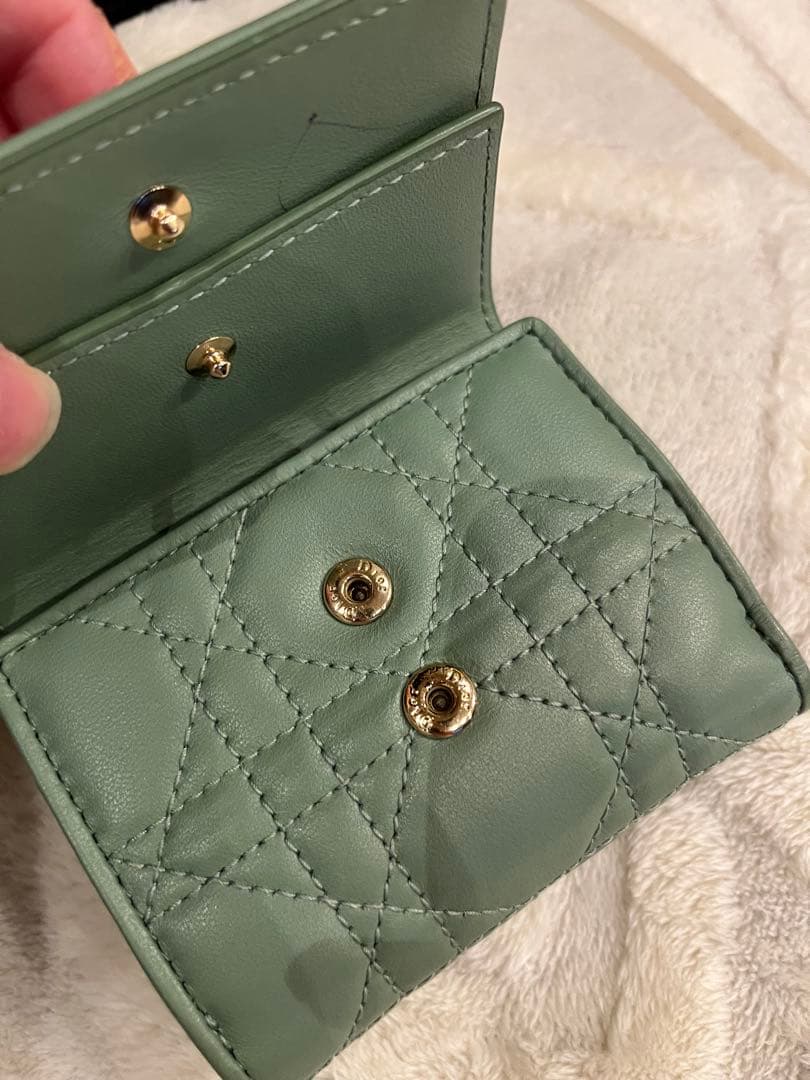 M*a様 レディーディオール　ロータスウォレット　グリーンレザー