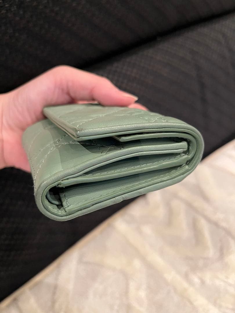 M*a様 レディーディオール　ロータスウォレット　グリーンレザー