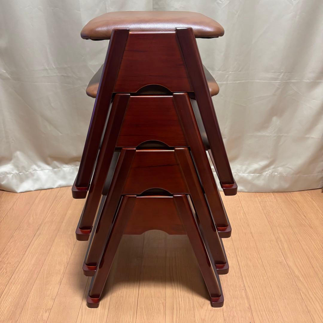 本堂用椅子 4個セット スツール　重ねて保管