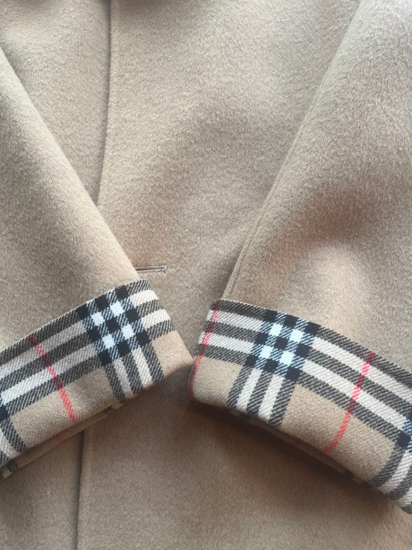 裕*様 超美品バーバリー カシミヤ混　金ボタン ノバチェック リバーコート15号