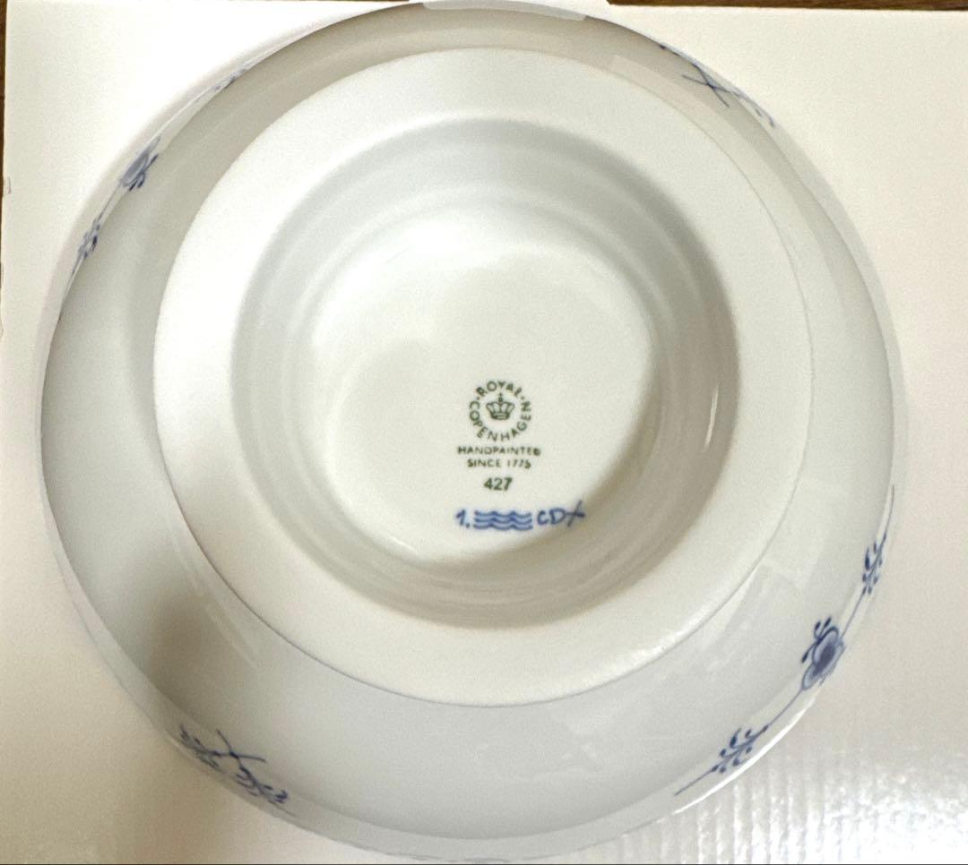 新品　ロイヤルコペンハーゲン　ブルーフルーテッドハーフレース　ケーキディッシュ