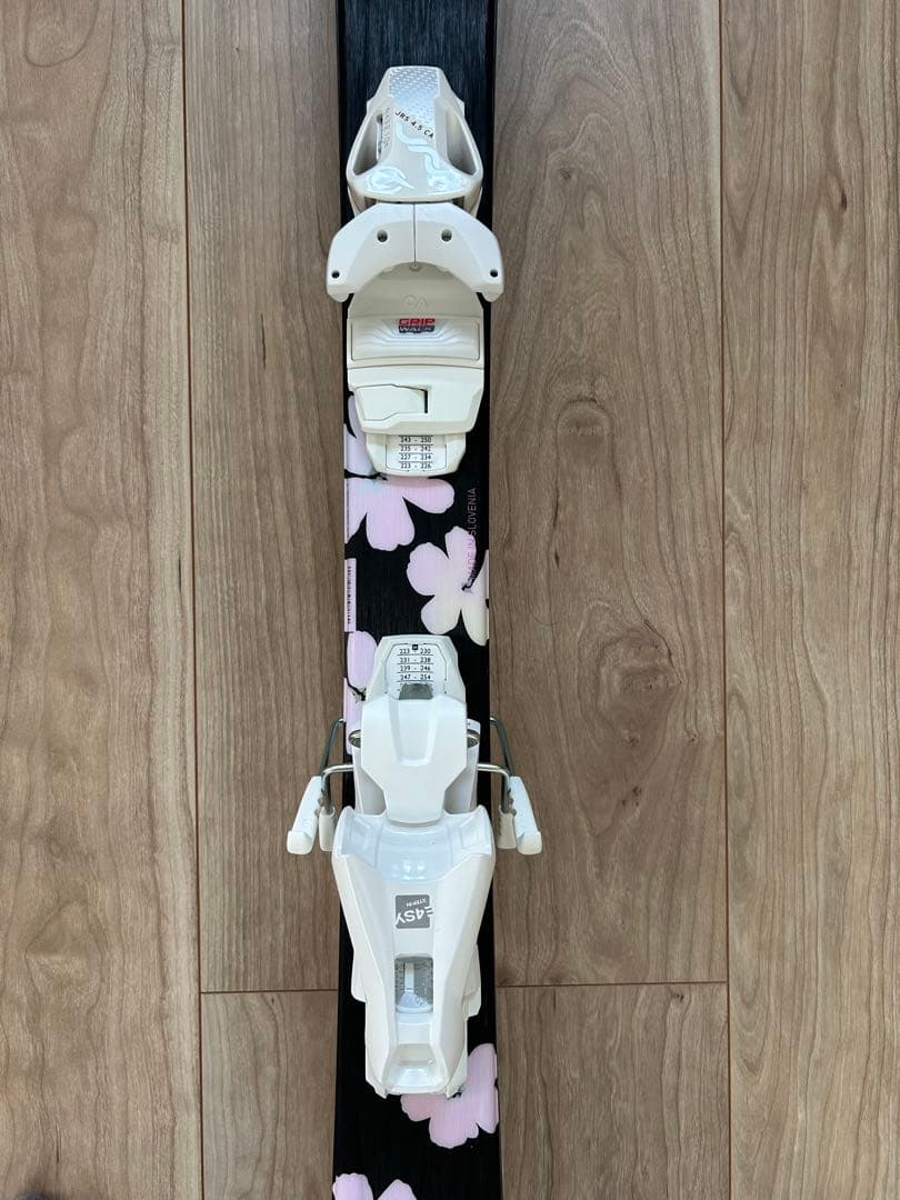 ハイビスカス柄 子供用スキー板&ビンディング　120cm