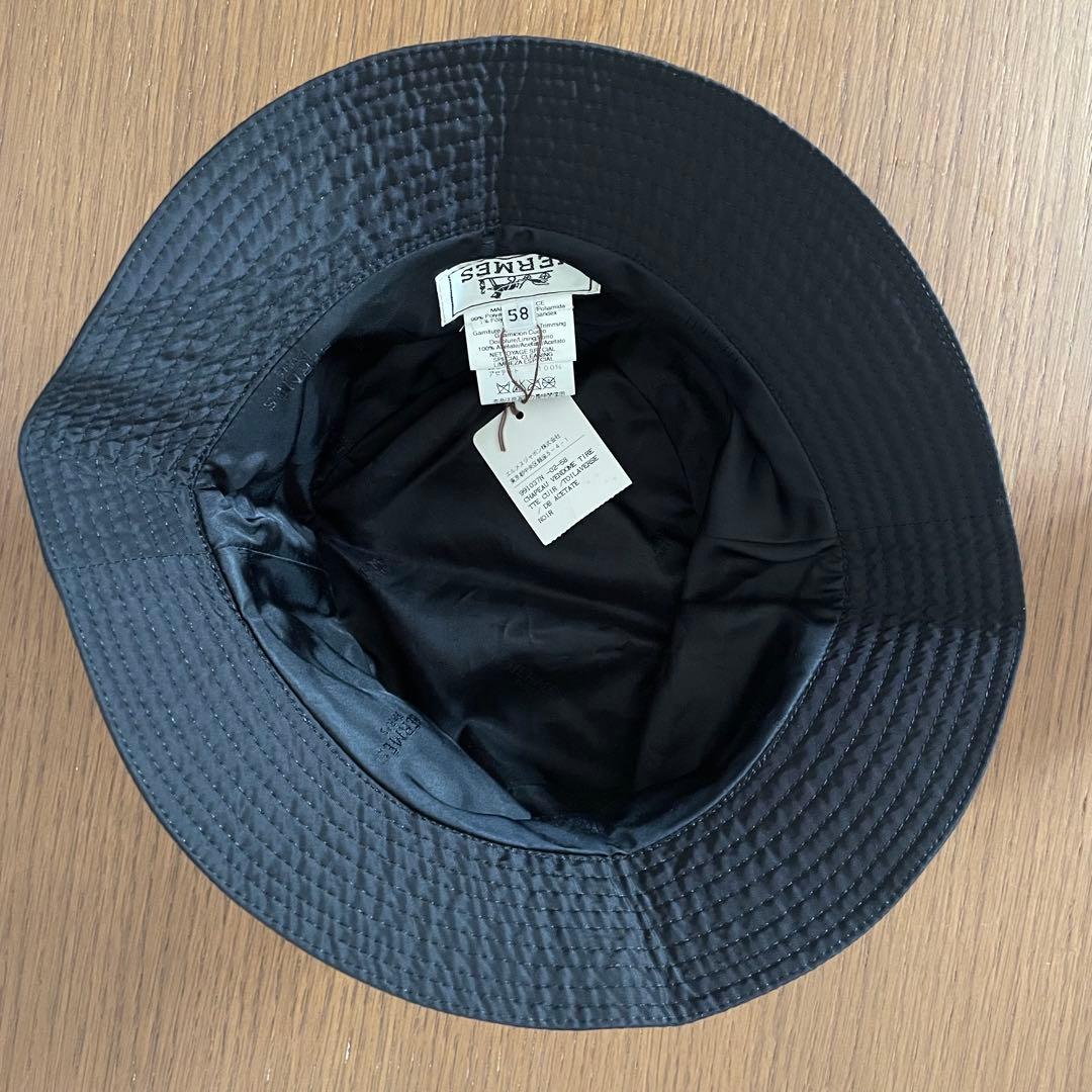 【新品未使用】HERME エルメス ポリナイロン バケットハット レザージップ