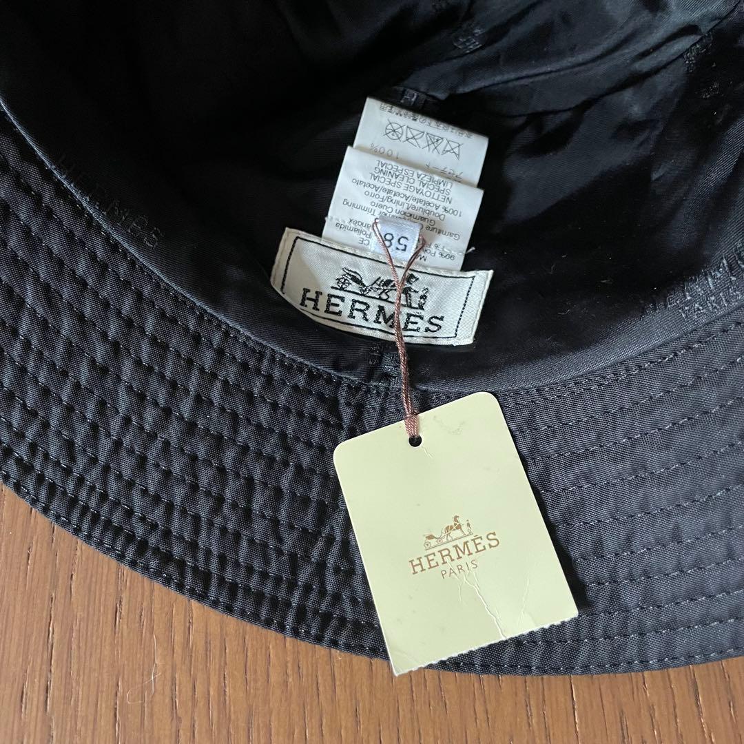 【新品未使用】HERME エルメス ポリナイロン バケットハット レザージップ