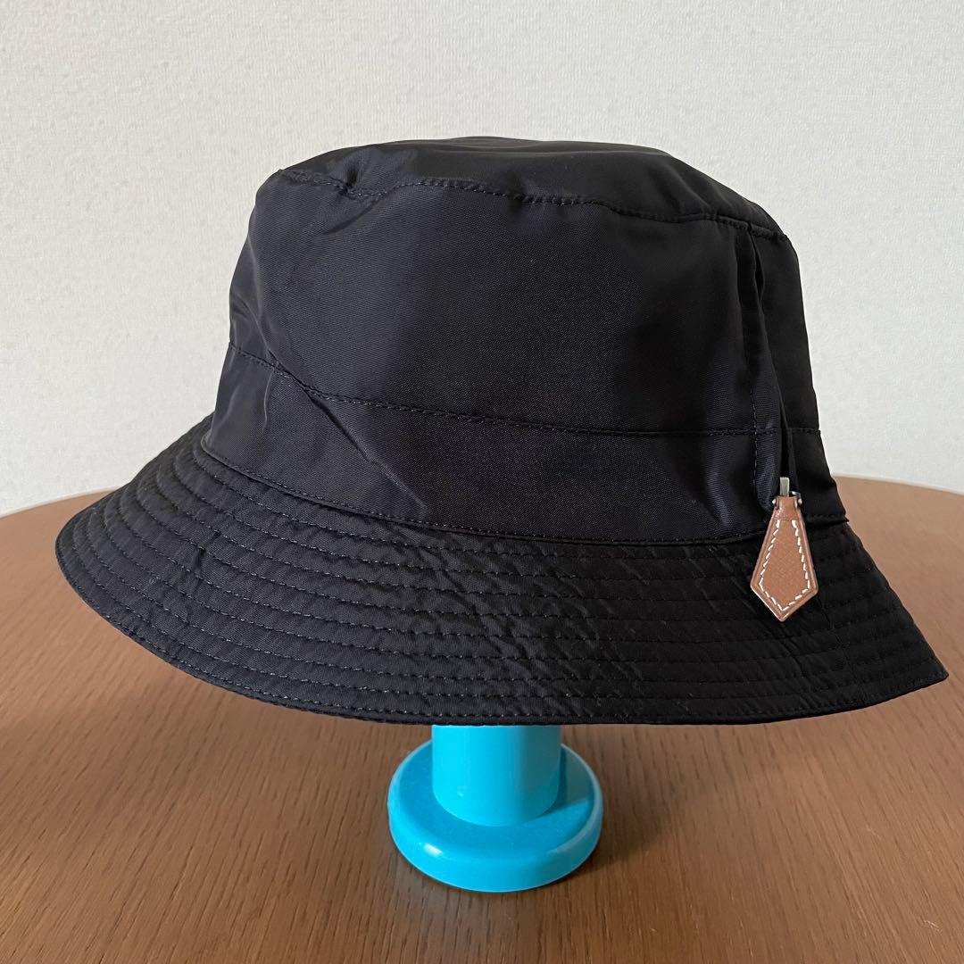 【新品未使用】HERME エルメス ポリナイロン バケットハット レザージップ