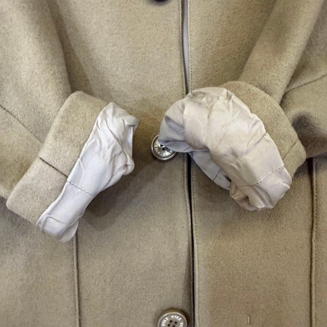 HYKE ウールフランネルショップコート チェスターコート