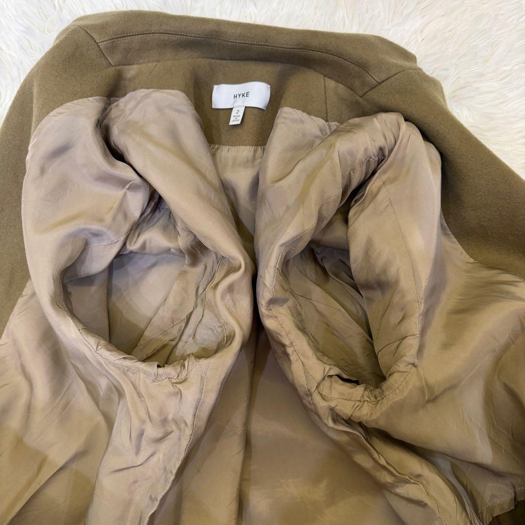 HYKE ウールフランネルショップコート チェスターコート