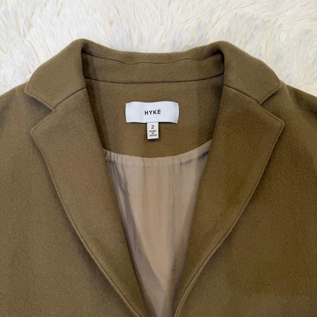 HYKE ウールフランネルショップコート チェスターコート
