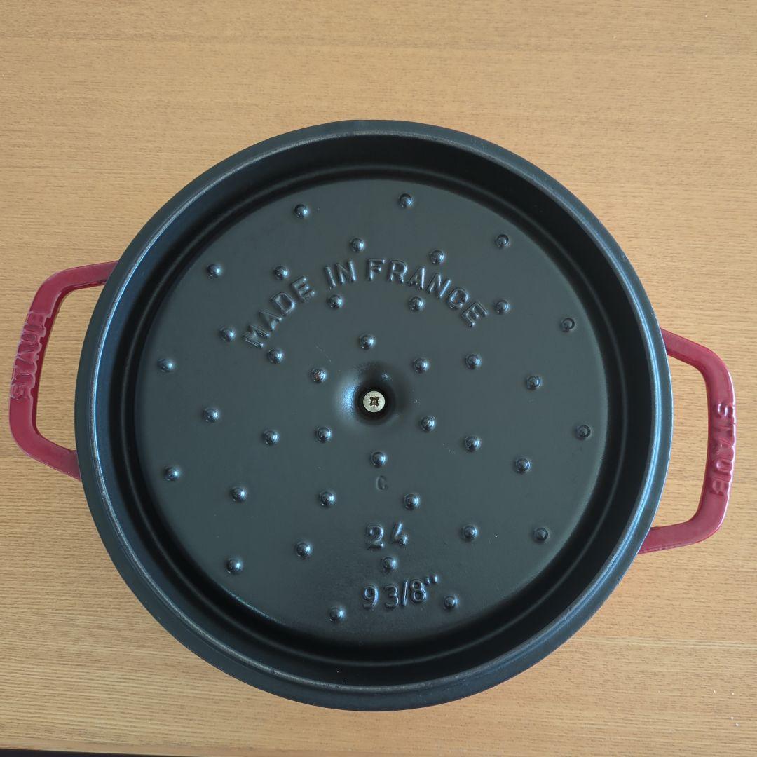 ストウブ鍋 staub ココット ラウンド24cm チェリーレッド