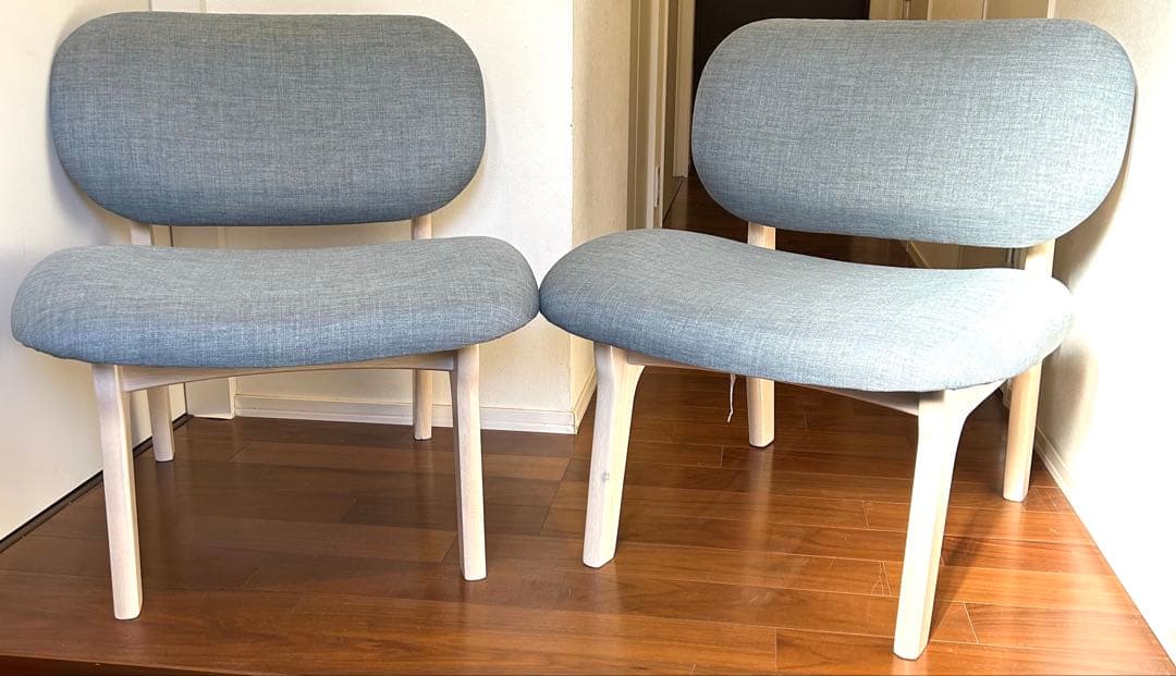 【美品】ニトリ リラックスワイド チェア 2脚 グレー ダイニングチェア 1人用