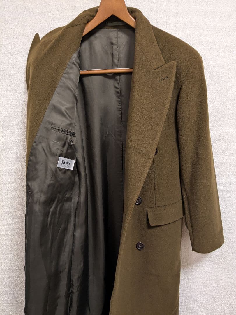 HUGO BOSS ダブルブレストチェスターコート カーキXXL