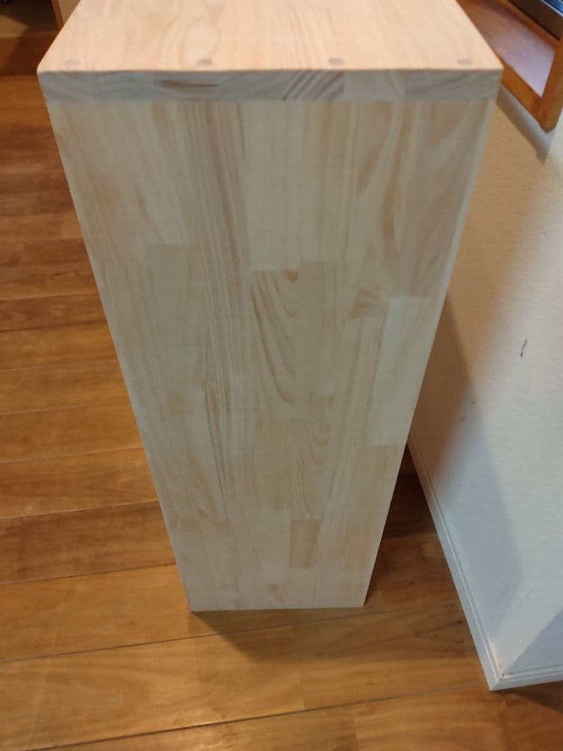 木材　ハンドメイド　コの字　サイドテーブル　机　カウンター　プランター棚シェルフ