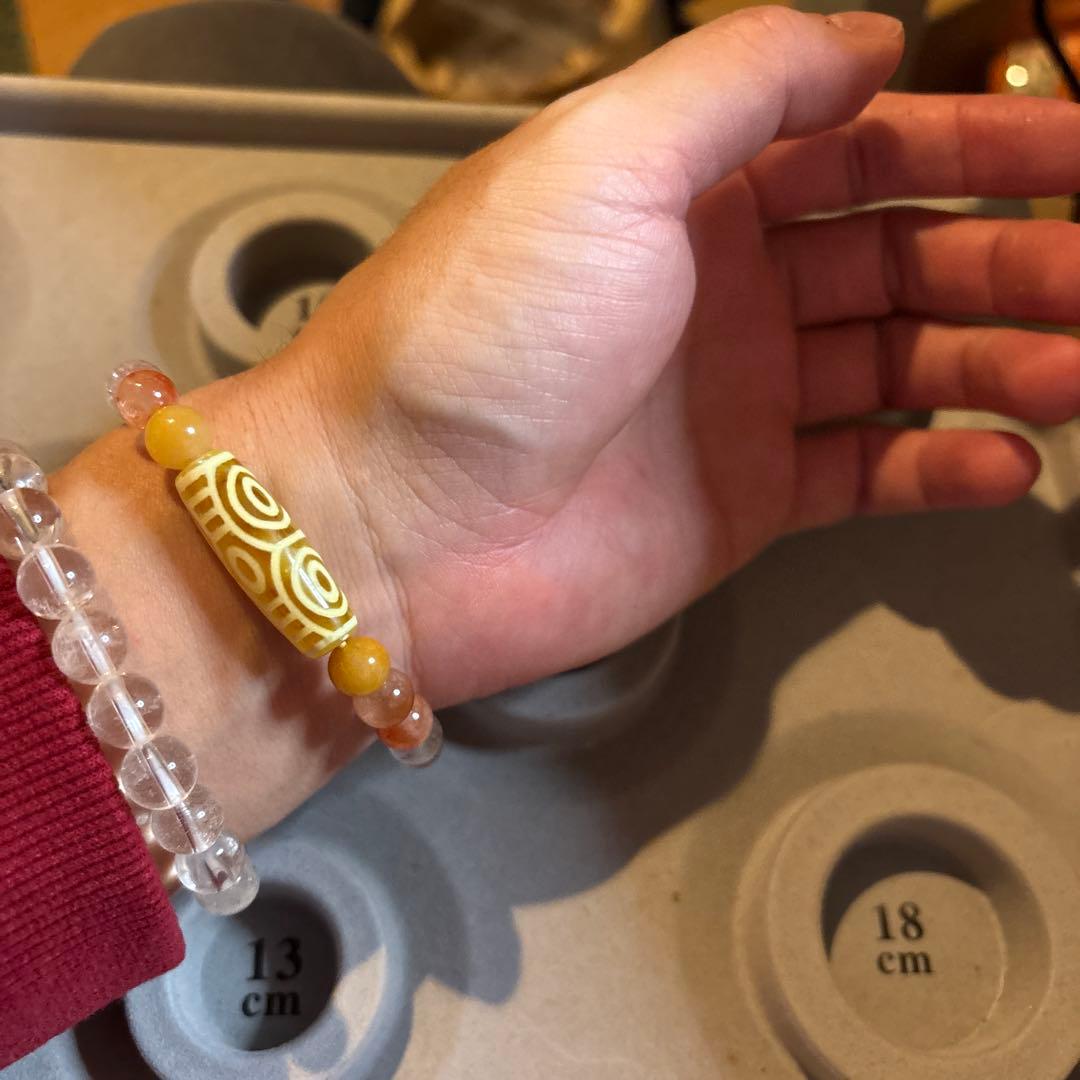 めちゃくちゃ綺麗！黄龍眼天珠！ミックスルチル！ズドドーンとくる！