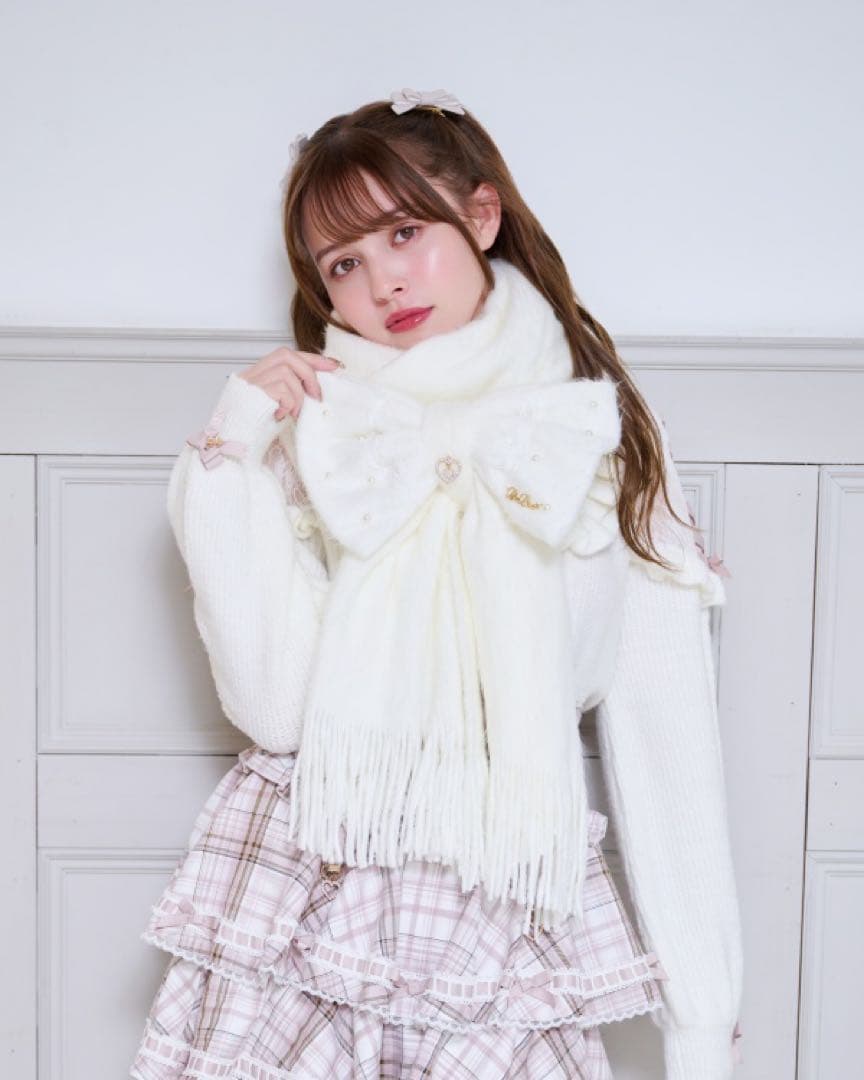 LIZLISA マフラー シャギーリボンストール