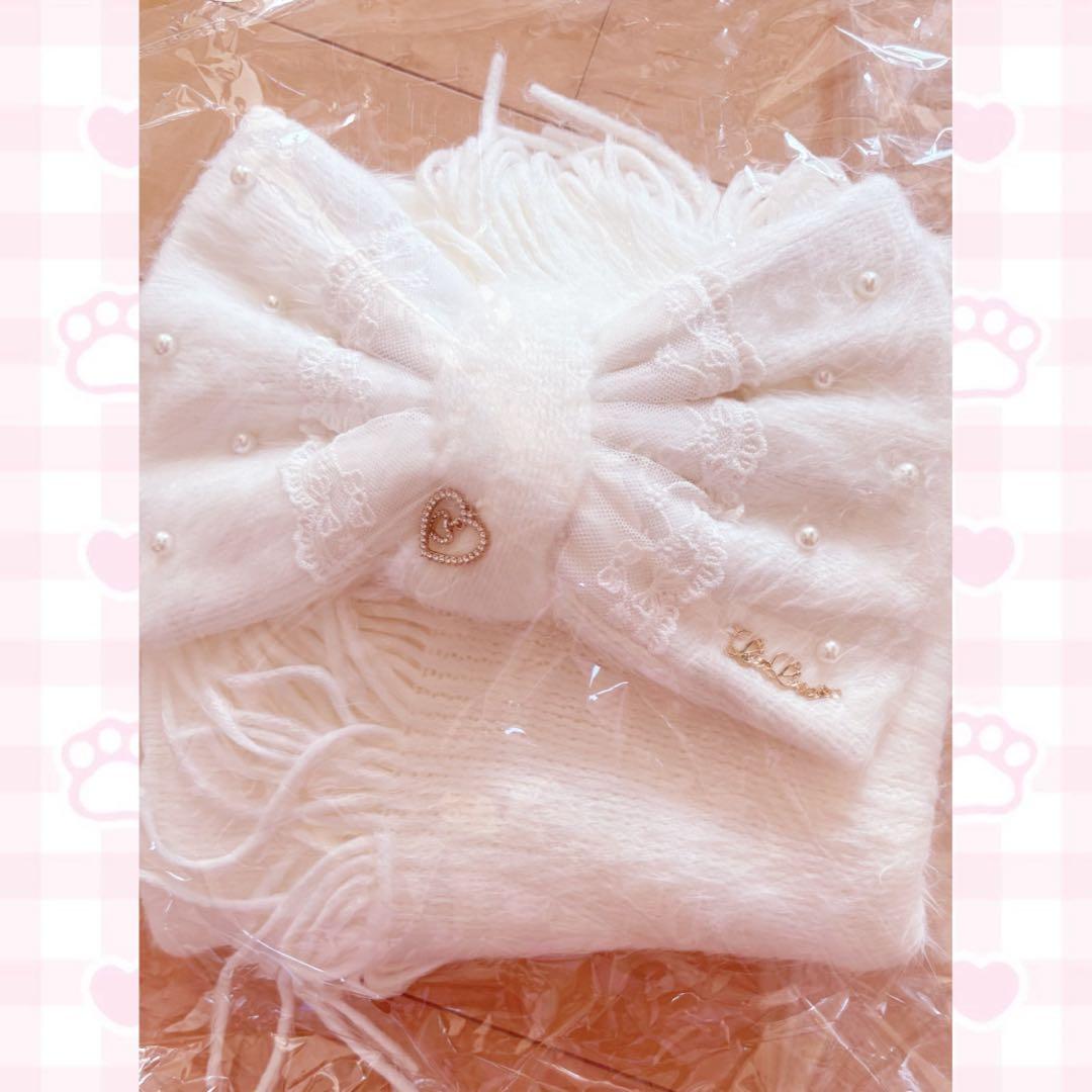 LIZLISA マフラー シャギーリボンストール