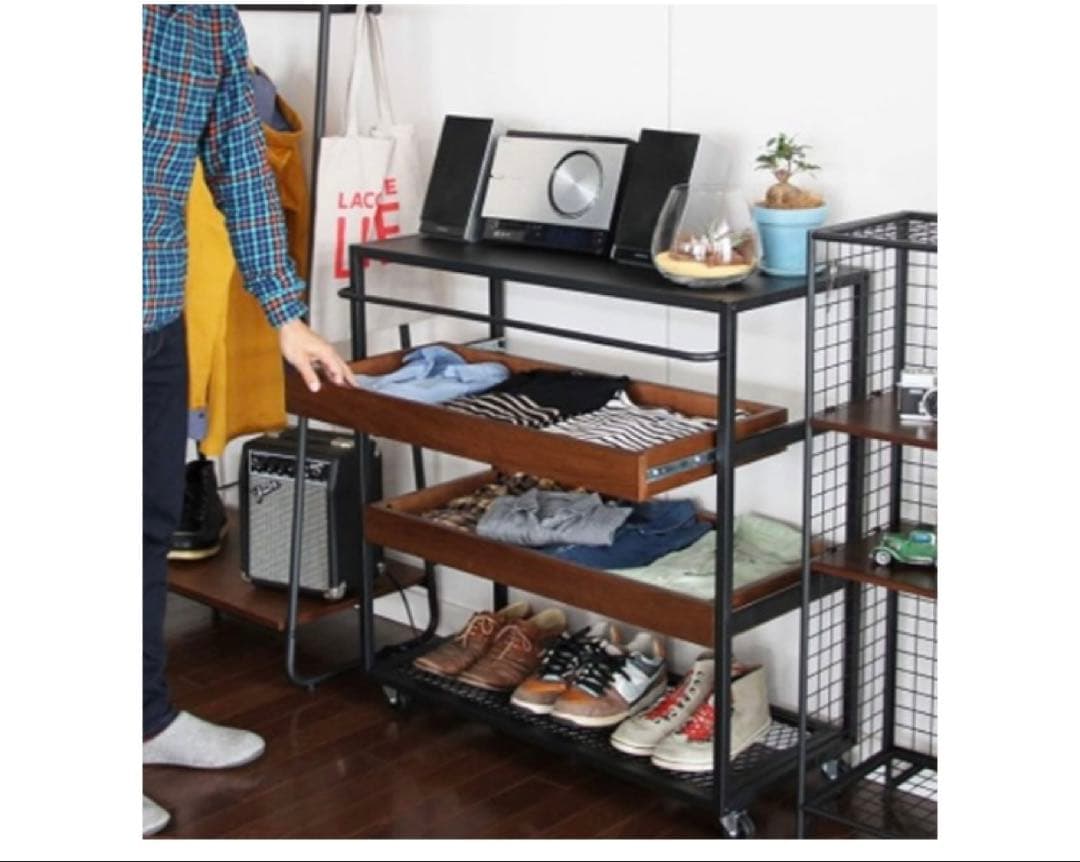 [anthem] ワゴンラック 85cm x 42cm x 90cm