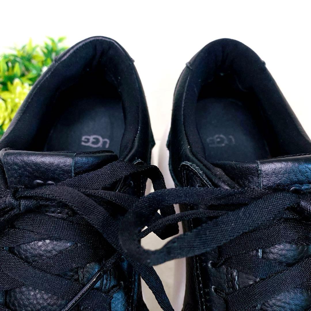 【美品】UGG アグ マリン メガレース 厚底 スニーカー 黒 24cm 軽量