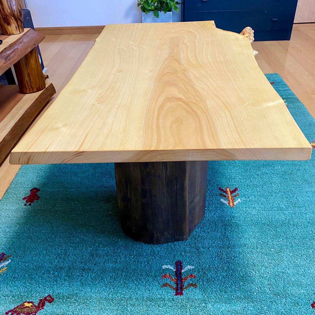 天然木　イチョウ　銀杏　一枚板 テーブル　無垢　102
