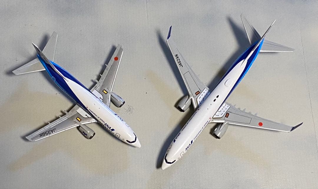 1/200 プラモデル完成品 ANA 737-500&737-800 2機セット