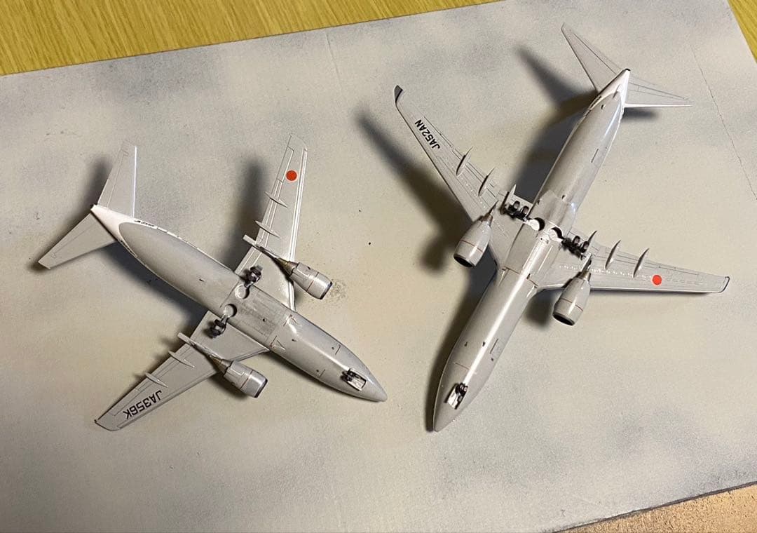 1/200 プラモデル完成品 ANA 737-500&737-800 2機セット
