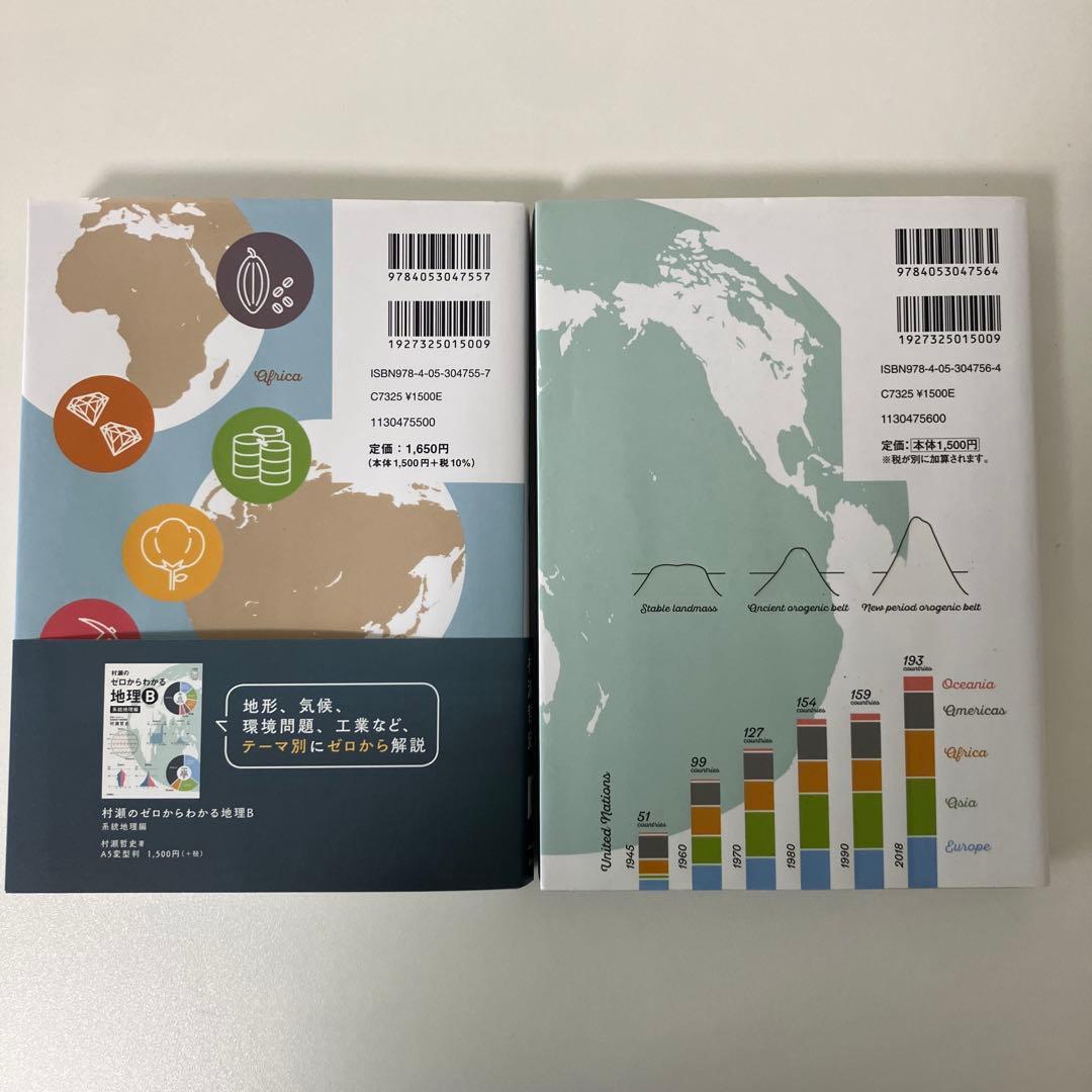 【美品書き込みなし】ゼロからわかる地理B 2冊セット　村瀬哲史