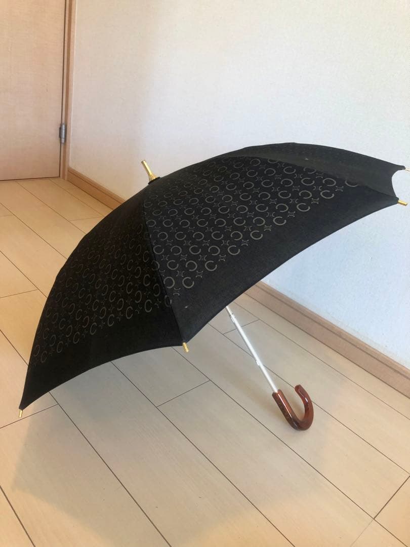 CELINE セリーヌ 日傘Cマカダム　トリオンフ総柄　黒