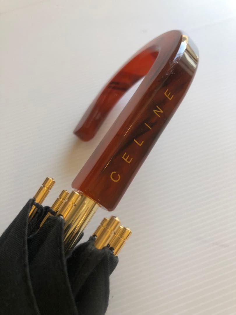 CELINE セリーヌ 日傘Cマカダム　トリオンフ総柄　黒