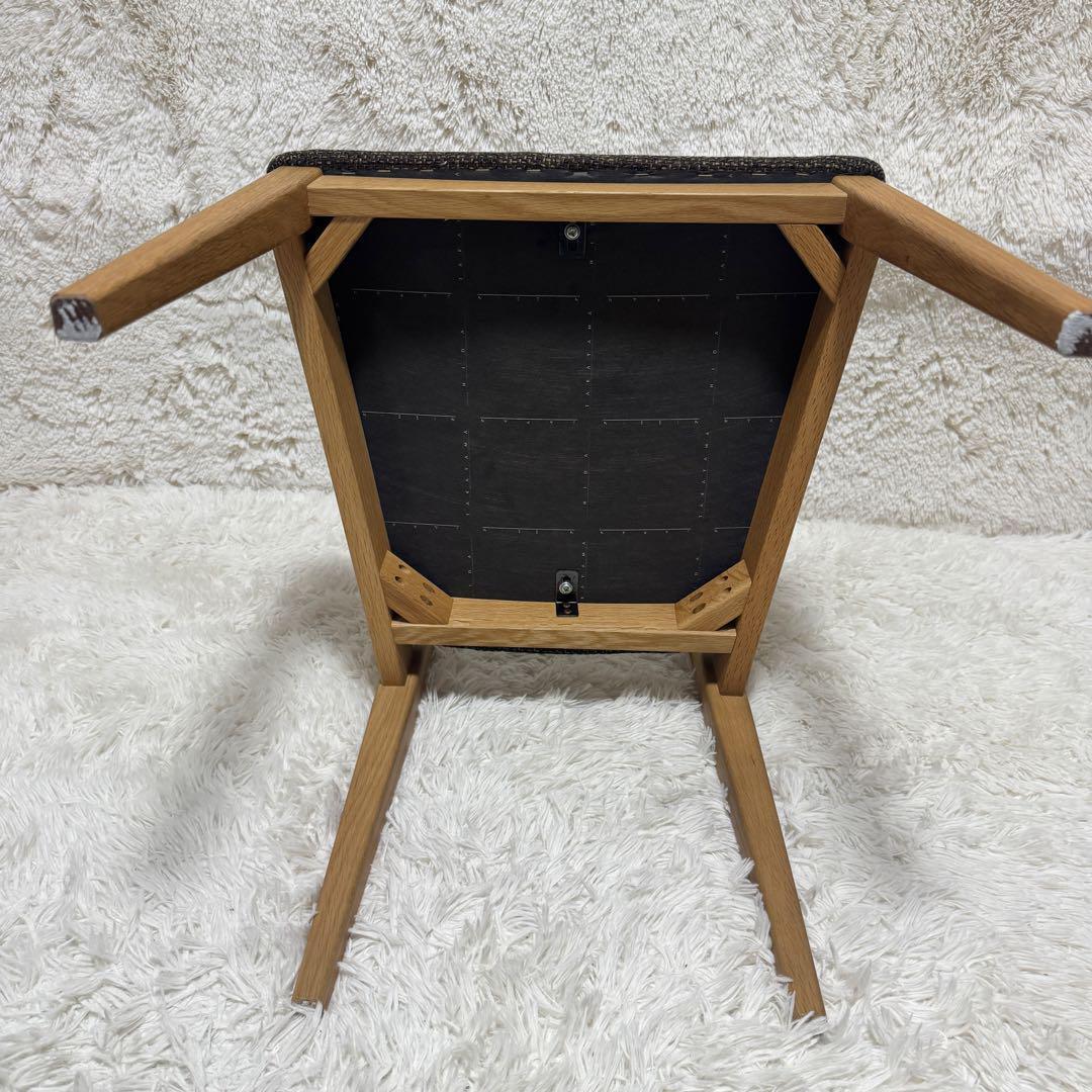 【美品】日進木工　ジャガード織りファブリック　ダイニングチェア　飛騨家具　高山②