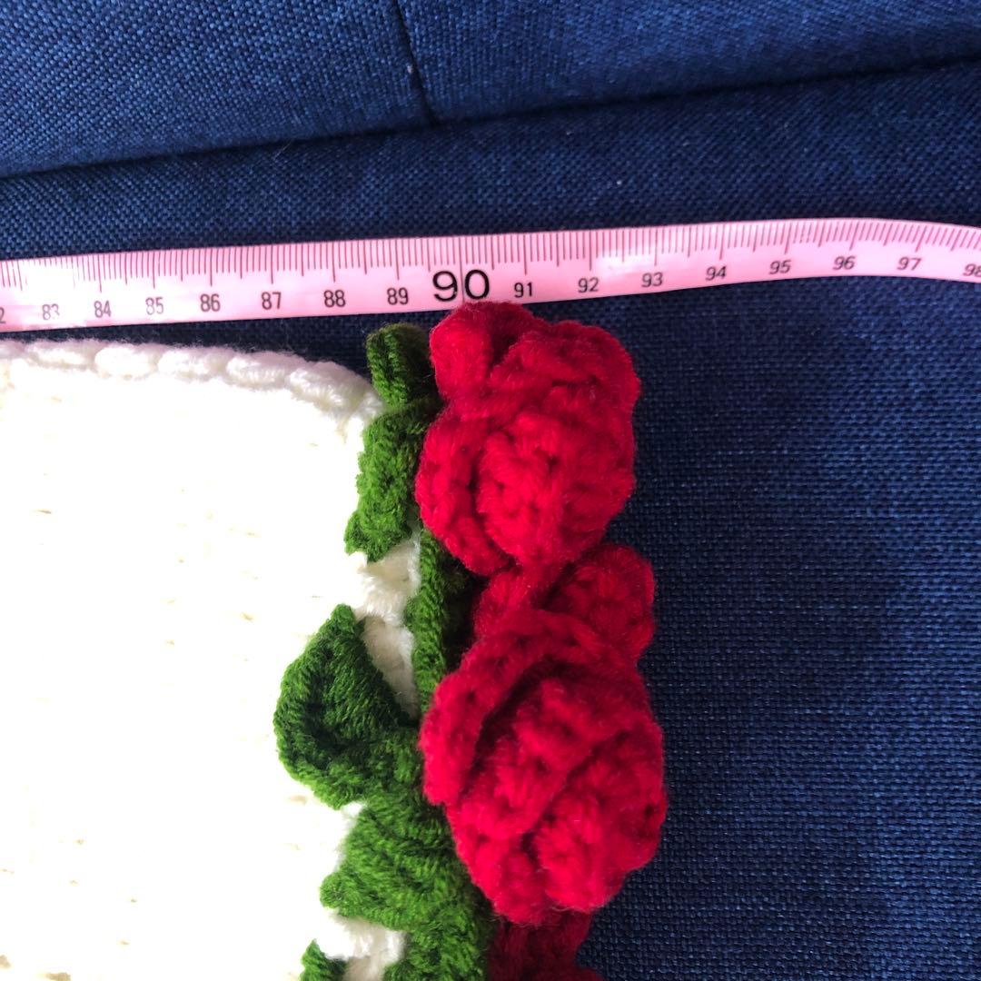 花束ブランケット♡ひざ掛け♡薔薇の花♡ブーケブランケット♡ハンドメイド