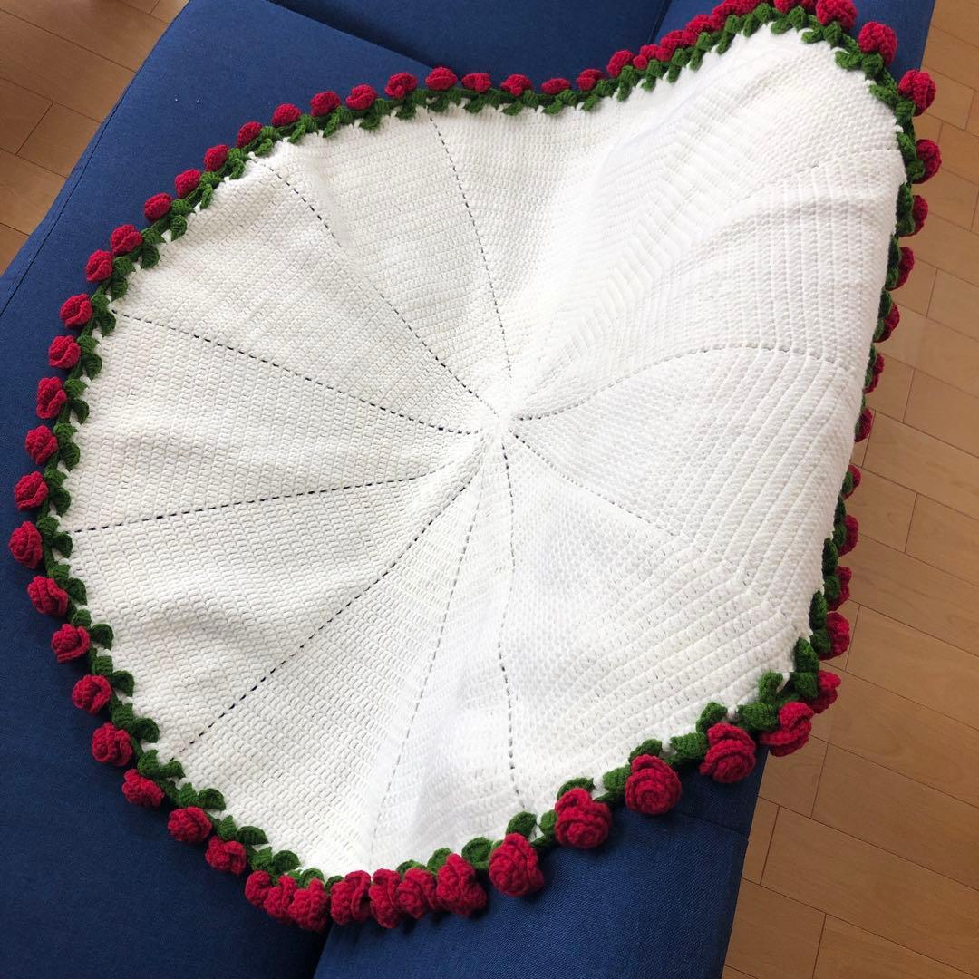 花束ブランケット♡ひざ掛け♡薔薇の花♡ブーケブランケット♡ハンドメイド