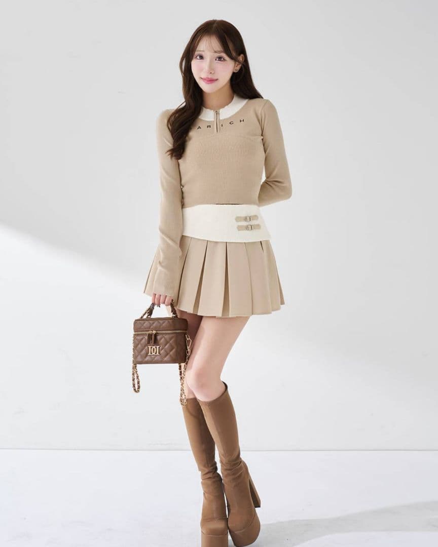 ダーリッチ キルティングスクエアミニバッグ BRN ☆