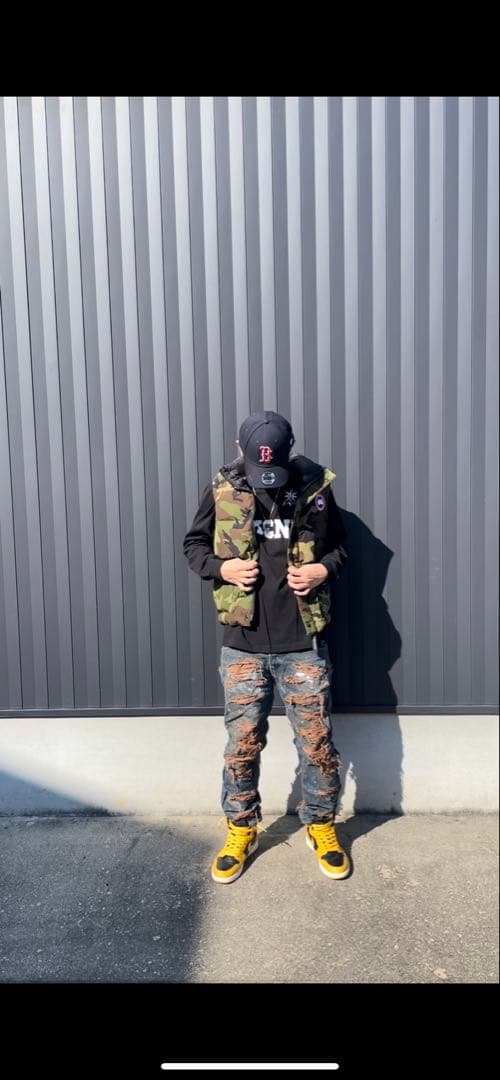   カモフラージュ ダウンベスト XS/TP