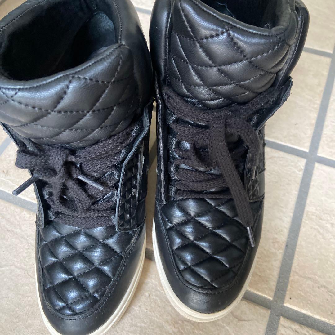 ASH ブラック キルティング ハイカットスニーカー 37 最終価格