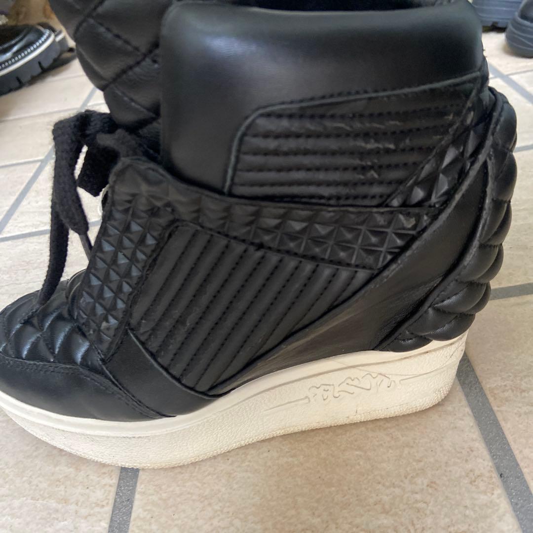 ASH ブラック キルティング ハイカットスニーカー 37 最終価格